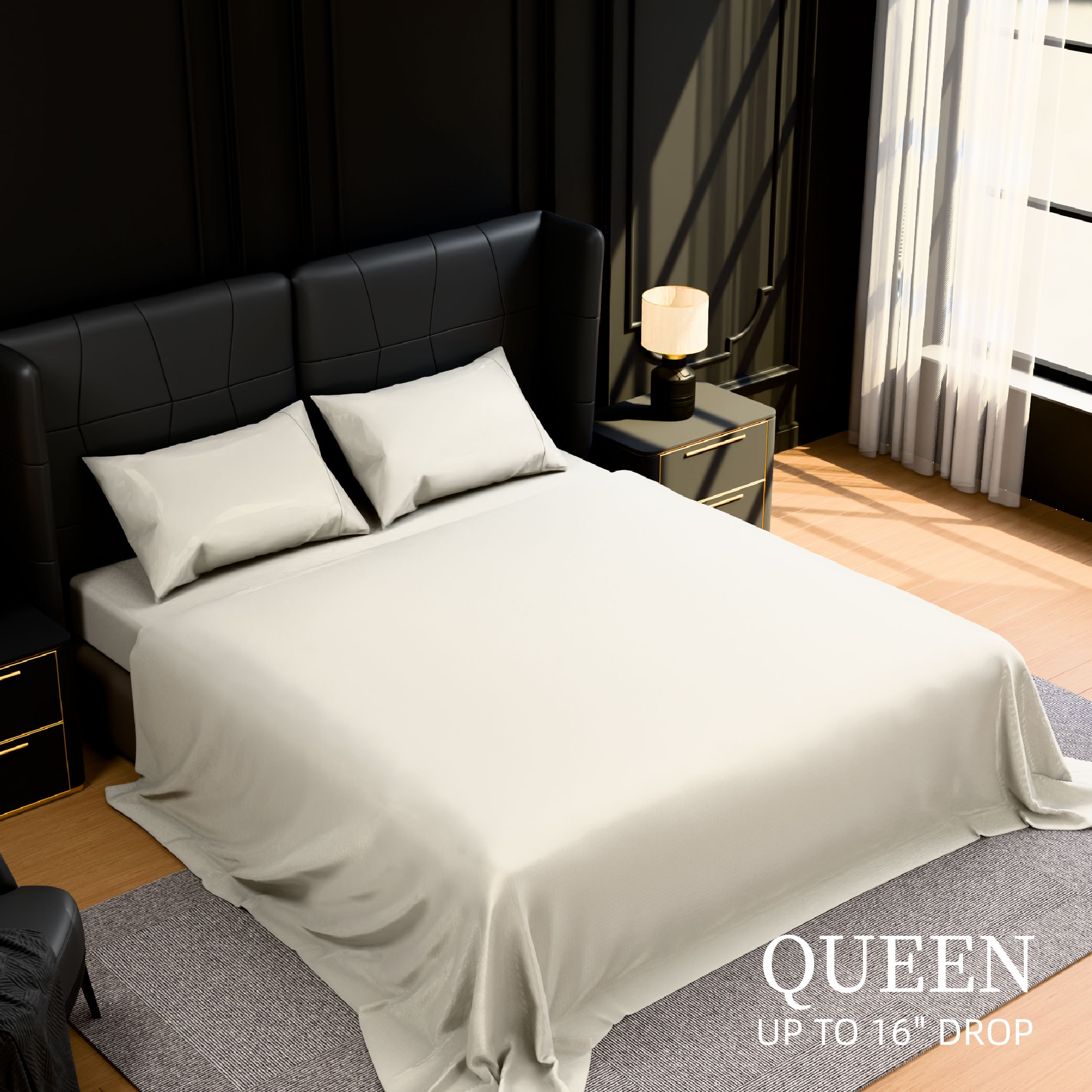 Bedding Queen Bed Sheets Set - 4 Piece Bedding - Brushed Microfiber - Shrinkage And Fade Resistant - Easy Care (Queen, White)_voghion.com